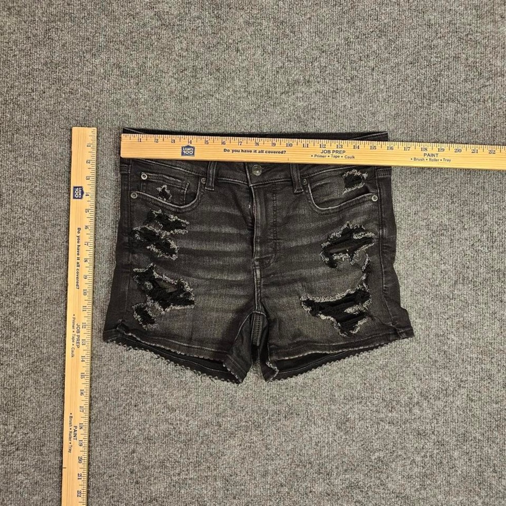American Eagle next level stretch black‎ distressed denim shorts - Picture 5 of 5